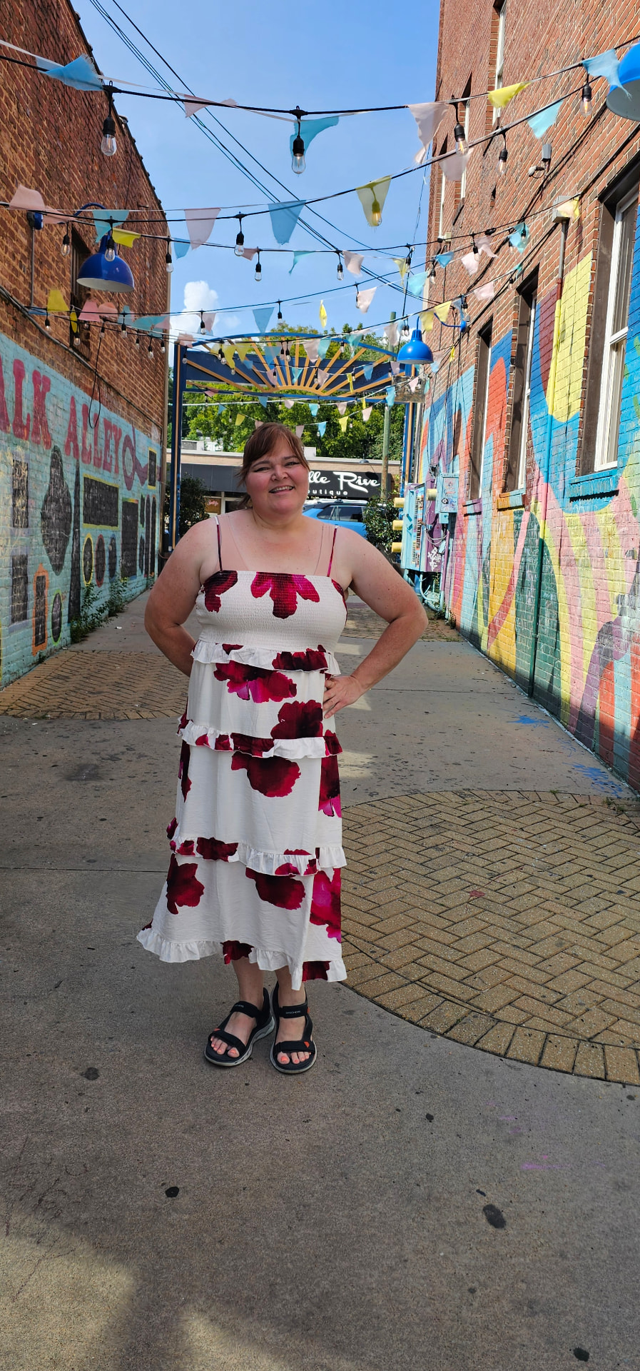 Myra in the colorful Chalk Alley